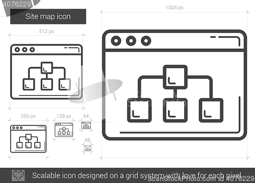 Image of Site map line icon.