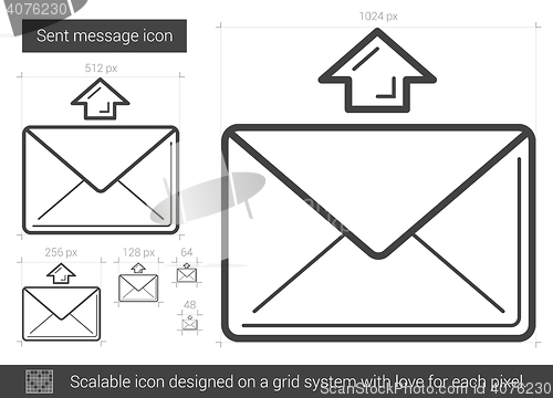 Image of Send message line icon.