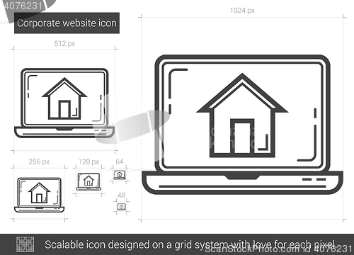 Image of Corporate website line icon.