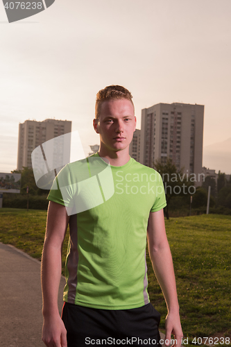 Image of portrait of a young man on jogging