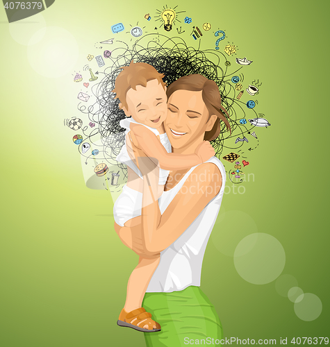 Image of Vector Woman With Child