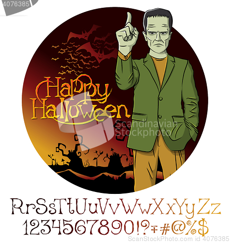 Image of Vector Cartoon Frankenstein Halloween