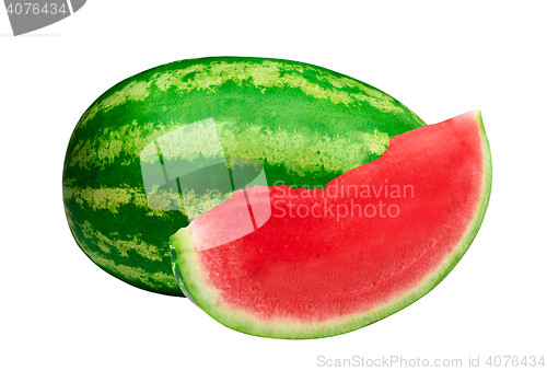 Image of watermelon slice isolated on white