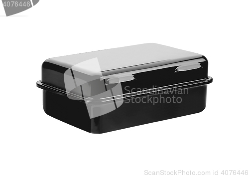 Image of Black metal box isolated