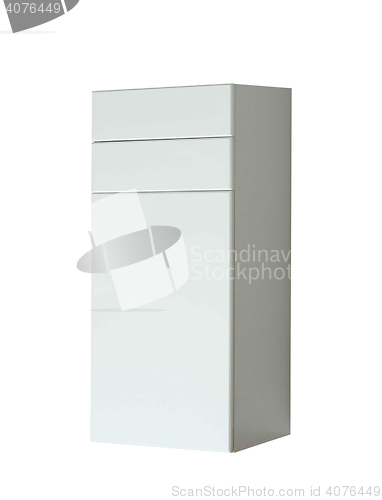 Image of White wooden chest of drawers