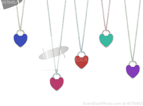 Image of jewelry chain with heart pendants