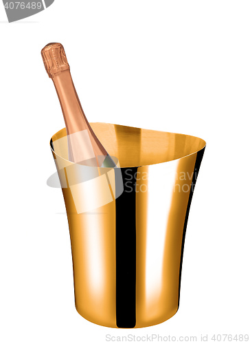Image of Champagne bottle in a golden bucket