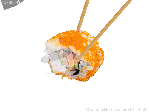 Image of sushi roll isolated on white