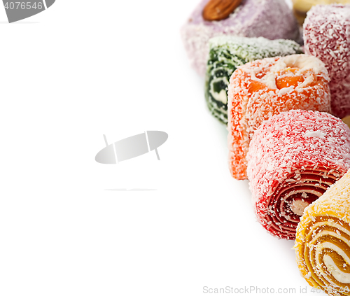 Image of Pile of Turkish Delight in a vertical row