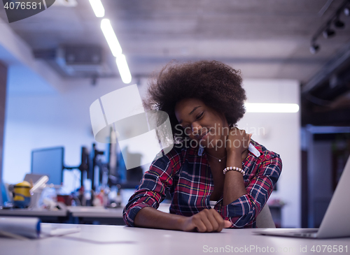 Image of portrait of a young successful African-American woman in modern 