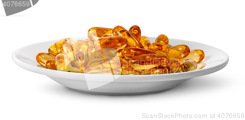Image of Fish oil Omega 3 on plate