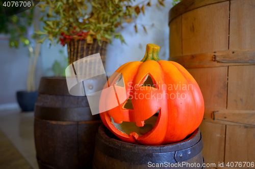 Image of Halloween pumpkin head jack lantern