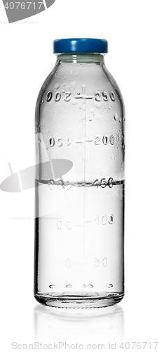 Image of Medical bottles for infusions with physiological saline isolated