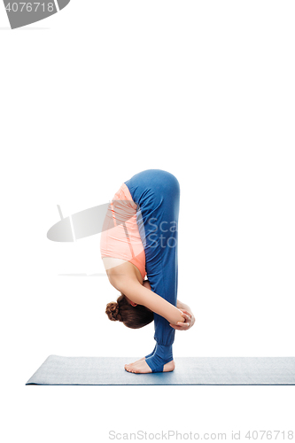 Image of Woman doing Ashtanga Vinyasa Yoga Surya Namaskar Sun Salutation 