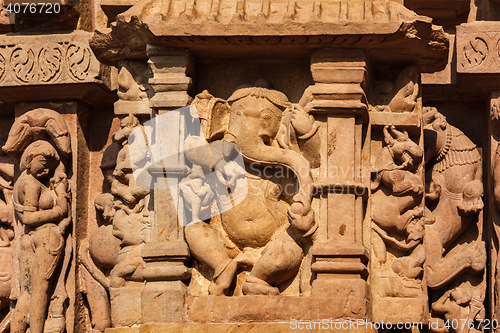 Image of Famous sculptures of Khajuraho temples, India