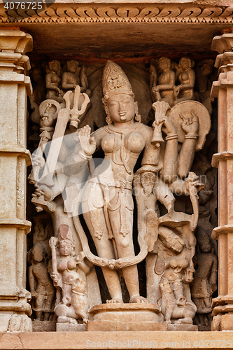 Image of Famous sculptures of Khajuraho temples, India