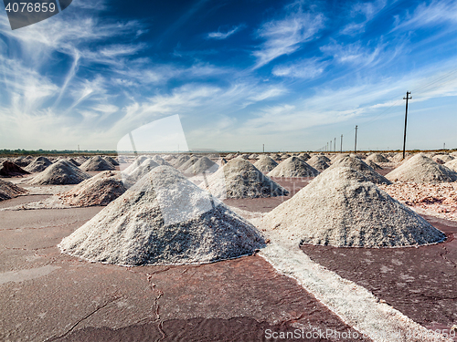 Image of Salt mine at Sambhar Lake, Rajasthan, India
