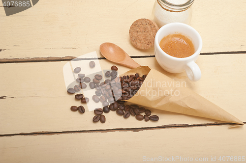 Image of espresso coffee and beans