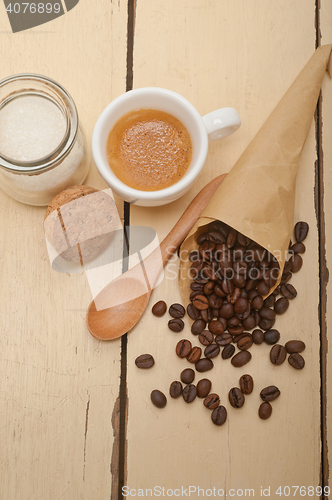 Image of espresso coffee and beans
