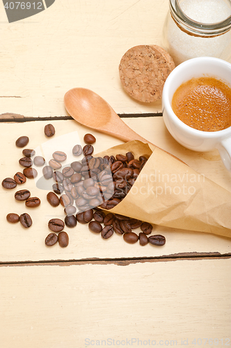 Image of espresso coffee and beans