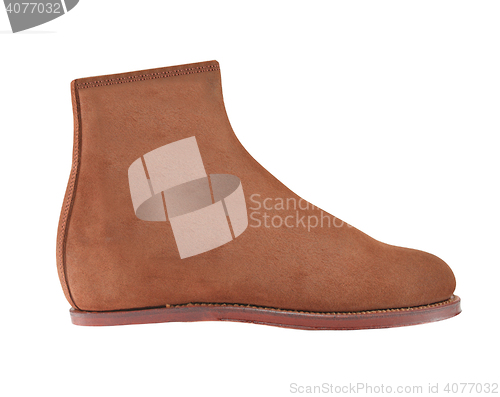 Image of brown suede leather shoe