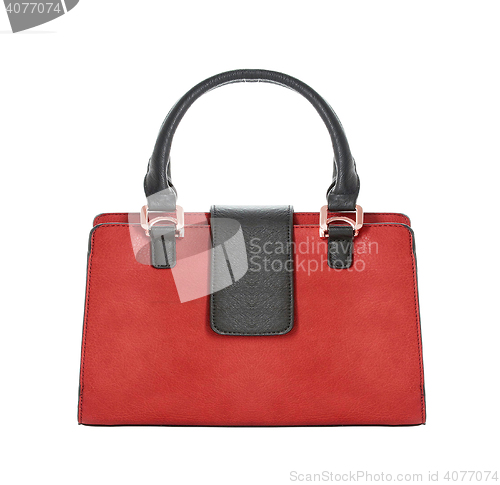 Image of Red glossy female leather bag