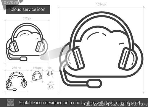 Image of Cloud service line icon.