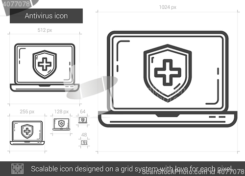 Image of Antivirus line icon.