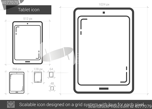 Image of Tablet line icon.