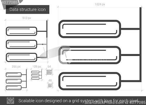 Image of Data structure line icon.