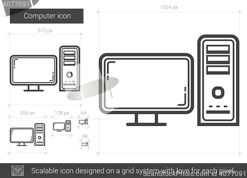 Image of Computer line icon.