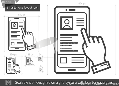 Image of Smartphone layout line icon.