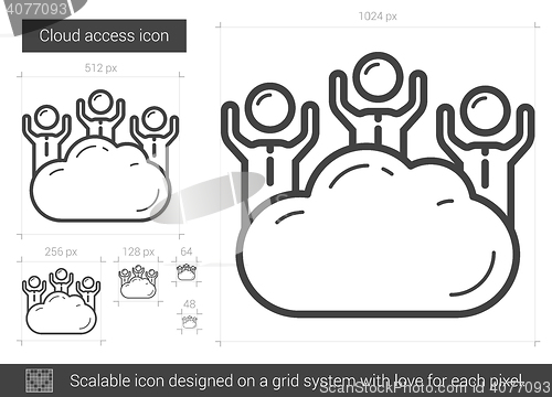 Image of Cloud access line icon.