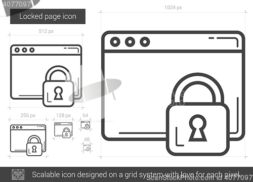 Image of Locked page line icon.