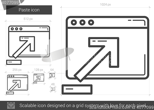 Image of Paste line icon.