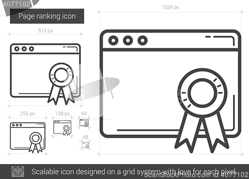 Image of Page ranking line icon.