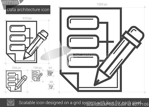 Image of Data architecture line icon.