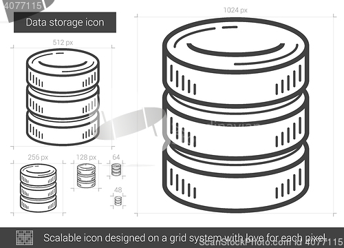 Image of Data storage line icon.