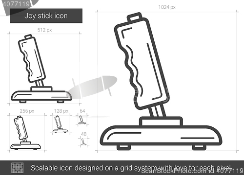 Image of Joy stick line icon.