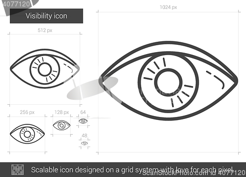 Image of Visibility line icon.