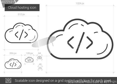 Image of Cloud hosting line icon.