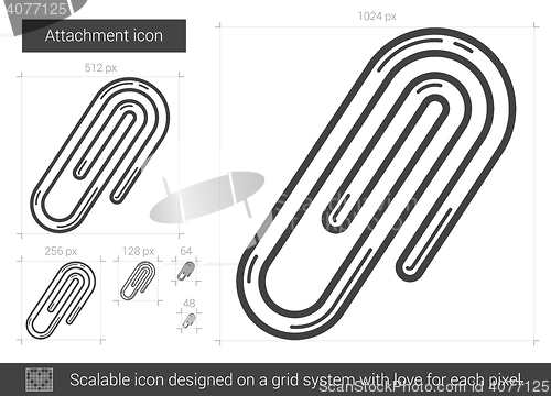 Image of Attachment line icon.