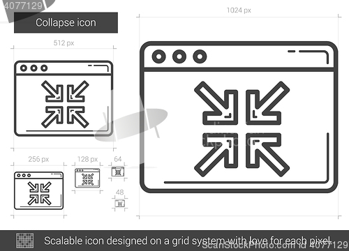 Image of Collapse line icon.