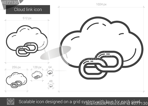 Image of Cloud link line icon.