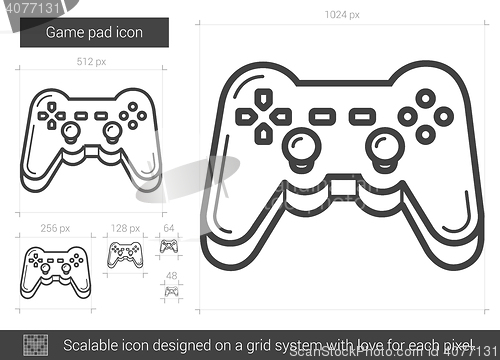 Image of Game pad line icon.