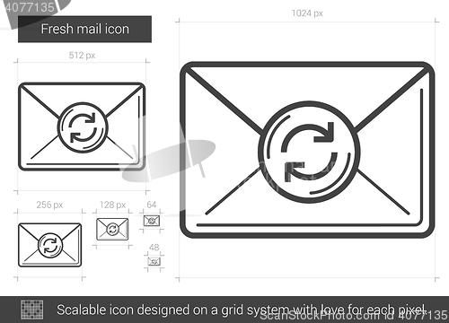 Image of Fresh mail line icon.