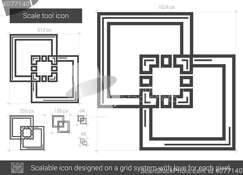 Image of Scale tool line icon.