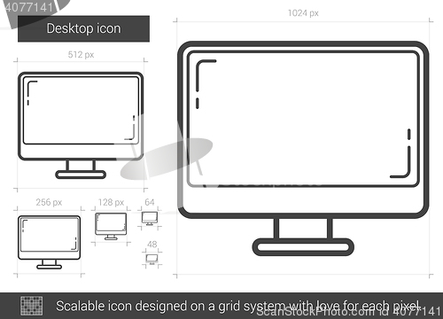 Image of Desktop line icon.