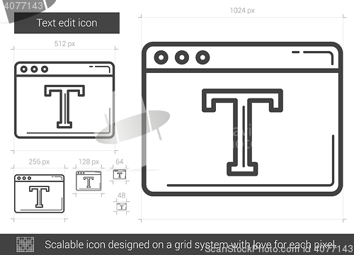 Image of Text edit line icon.