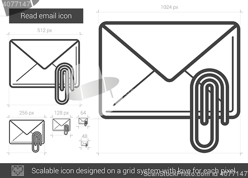 Image of Read email line icon.
